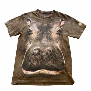The Mountain Tie-Dye Hippo Nature Picture  T-Shirt Size Small